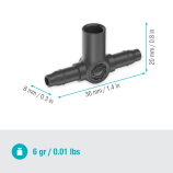 Gardena T-stuk voor sproeikoppen / einddruppelaars 4,6 mm (3/16") 13216-20